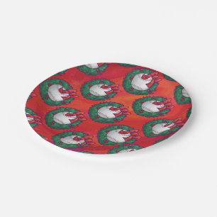 Baseball in Wreath op Red Papieren Bordje