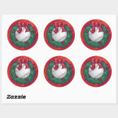 Baseball in Wreath op Red Ronde Sticker (Vel)