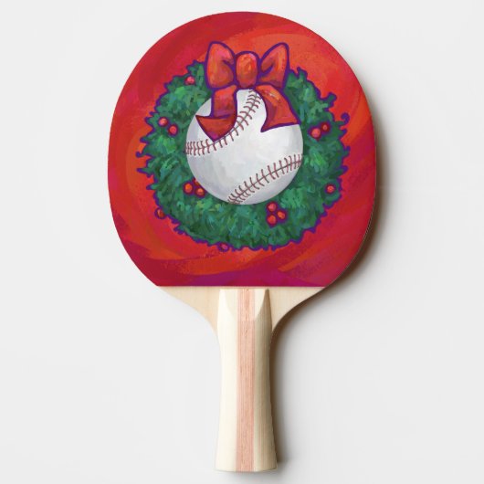 Baseball in Wreath op Red Tafeltennisbatje (Achterkant)