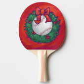Baseball in Wreath op Red Tafeltennisbatje (Voorkant)