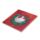 Baseball in Wreath op Red Tegeltje (Zijkant)