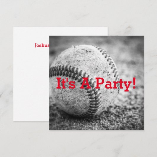 Baseball in zwart-wit kaart (Voorkant / Achterkant)