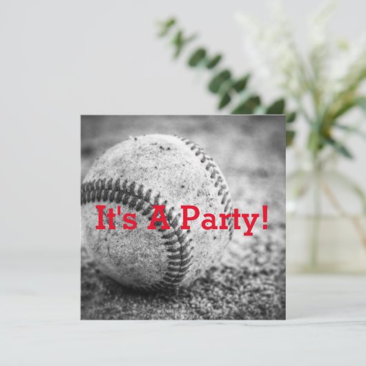 Baseball in zwart-wit kaart (Staand voorkant)