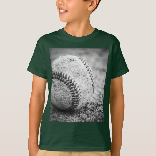Baseball in zwart-wit t-shirt (Voorkant)