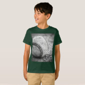 Baseball in zwart-wit t-shirt (Voorkant volledig)