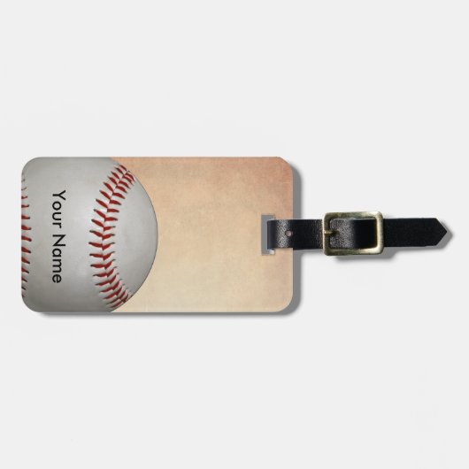 Baseball Inbedden Aangepaste naam Sport Bagagelabel (Voorkant horizontaal)