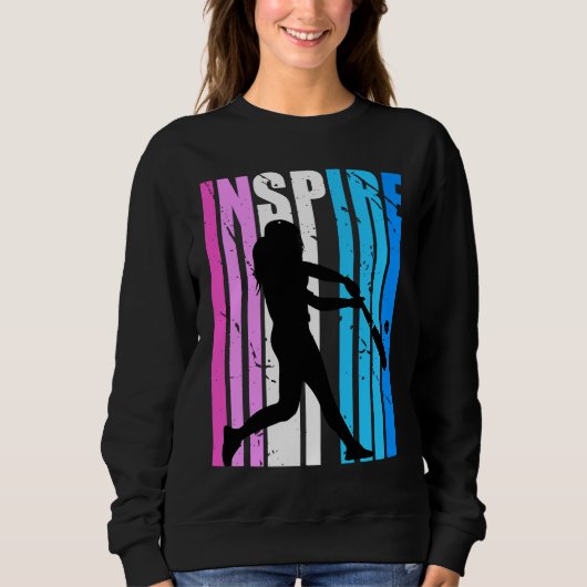 Baseball Inspire Pink Blue Color Inspirational Mot Trui (Voorkant)