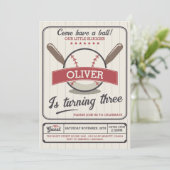 Baseball Invitation for Birthday Party Slugger Kaart (Staand voorkant)