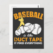 Baseball is als een tape-mantel die alles vastlegt briefkaart (Voorkant / Achterkant)