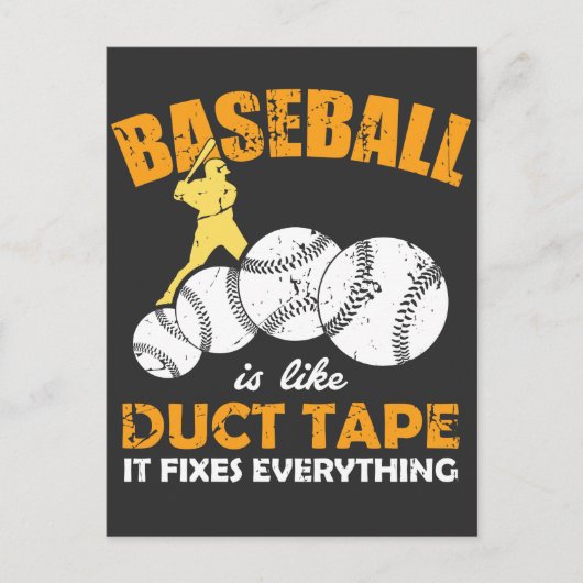 Baseball is als een tape-mantel die alles vastlegt briefkaart (Voorkant)