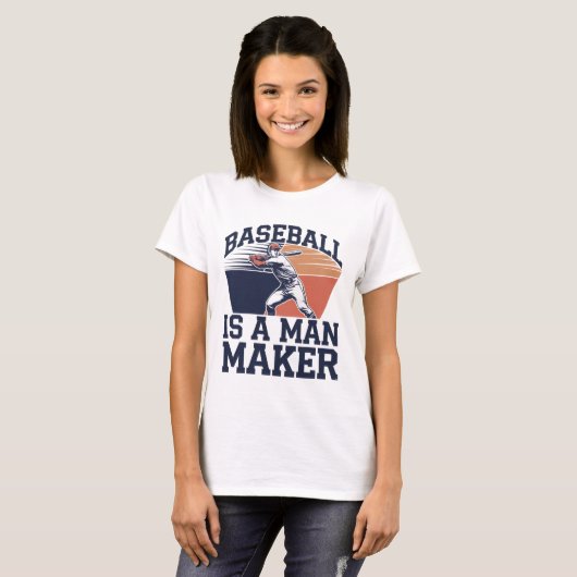 Baseball is een man maker t-shirt (Voorkant volledig)
