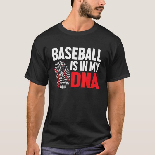 Baseball Is In My DNA Baseball Player T-shirt (Voorkant)