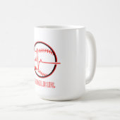 Baseball is Life Heartbeat Pulse Graphic Koffiemok (Voorkant rechts)