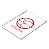 Baseball is Life Heartbeat Pulse Graphic Notitieboek (Linkerzijde)