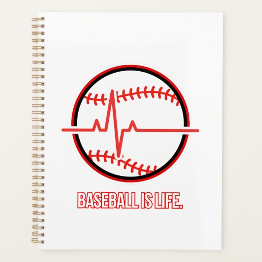 Baseball is Life Heartbeat Pulse Graphic Planner (Voorkant)