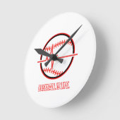 Baseball is Life Heartbeat Pulse Graphic Ronde Klok (Hoek)