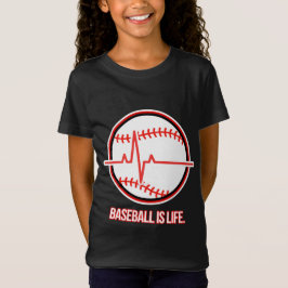 Baseball is Life Heartbeat Pulse Graphic T-shirt