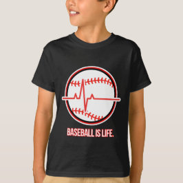 Baseball is Life Heartbeat Pulse Graphic T-shirt