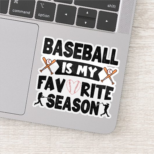 Baseball is mijn favoriete seizoen, grappige honkb sticker (Detail)