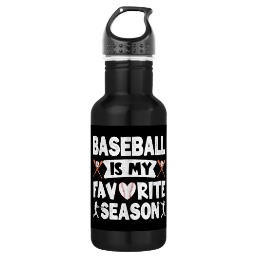 Baseball is mijn favoriete seizoen, grappige honkb waterfles  (Voorkant)