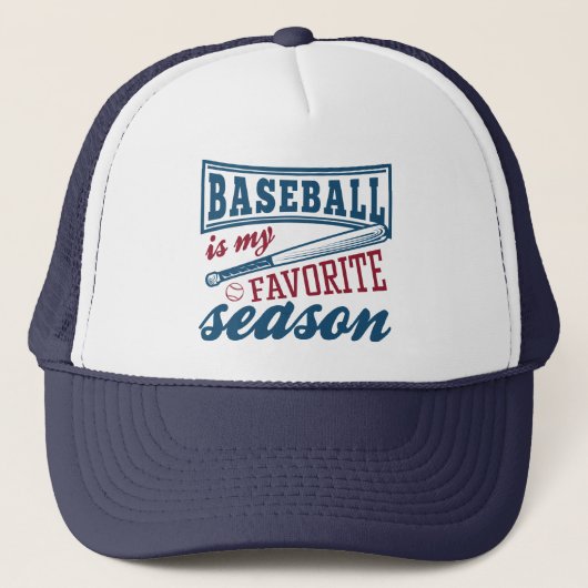 Baseball is mijn favoriete seizoen trucker pet (Voorkant)