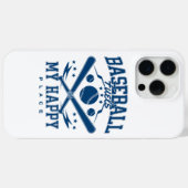 Baseball is mijn geluksplek Case-Mate iPhone case (Achterkant (horizontaal))