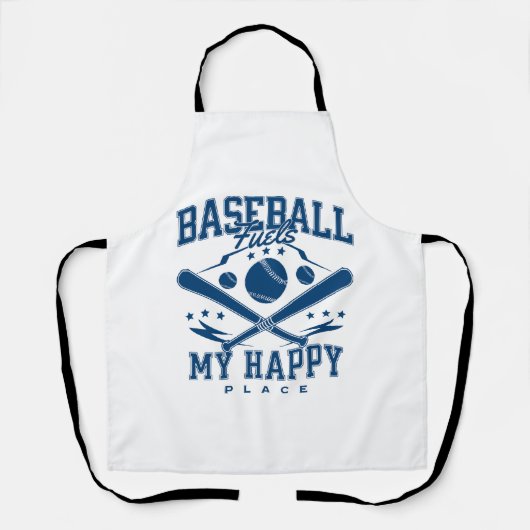 Baseball is mijn geluksplek schort (Voorkant)