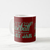 BASEBALL IS MIJN JAM grappige typografische honkba Koffiemok (Voorkant links)