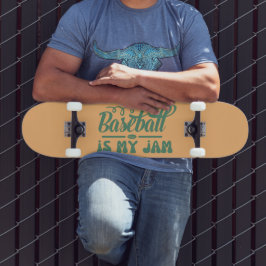 BASEBALL IS MIJN JAM grappige typografische honkba Persoonlijk Skateboard