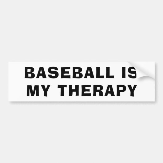 Baseball is Mijn Therapie Bumpersticker (Voorkant)