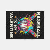 Baseball Is My Valentine Ice Cream Drip Crossed Ba Fleece Deken (Voorkant (Horizontaal))