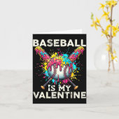 Baseball Is My Valentine Ice Cream Drip Crossed Ba Kaart (Gele Bloem)