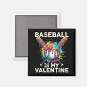 Baseball Is My Valentine Ice Cream Drip Crossed Ba Magneet (Voorkant / Achterkant)