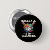 Baseball Is My Valentine Ice Cream Drip Crossed Ba Ronde Button 5,7 Cm (Voorkant /achterkant)