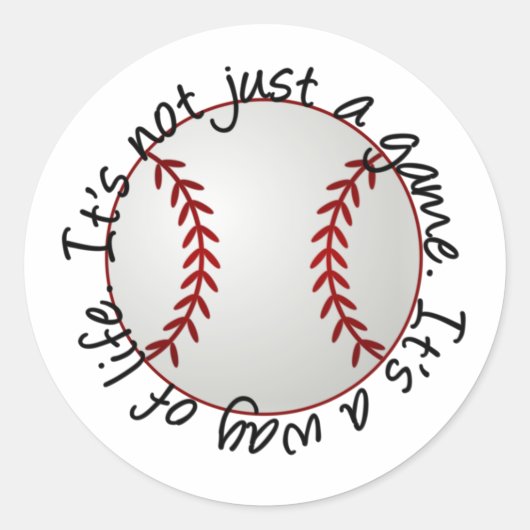 Baseball is niet alleen een spel ronde sticker (Voorkant)