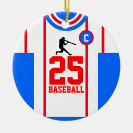 Baseball Jersey Blauw Rood Ornament