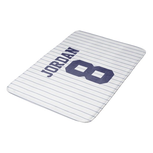 Baseball Jersey met aangepaste naam en nummer Badmat (Gekanteld)