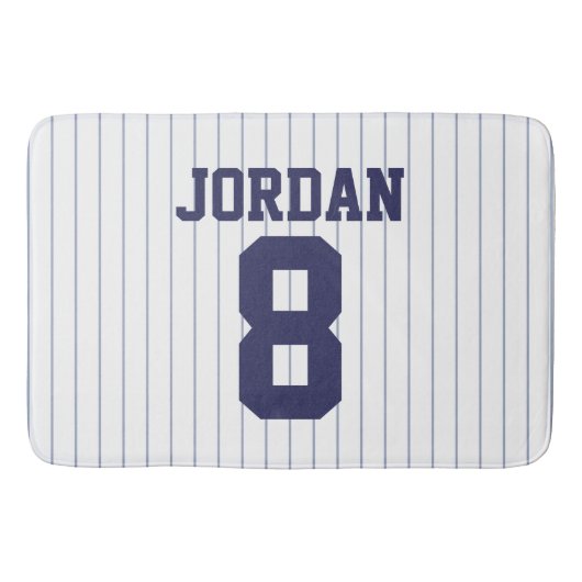 Baseball Jersey met aangepaste naam en nummer Badmat (Voorkant)