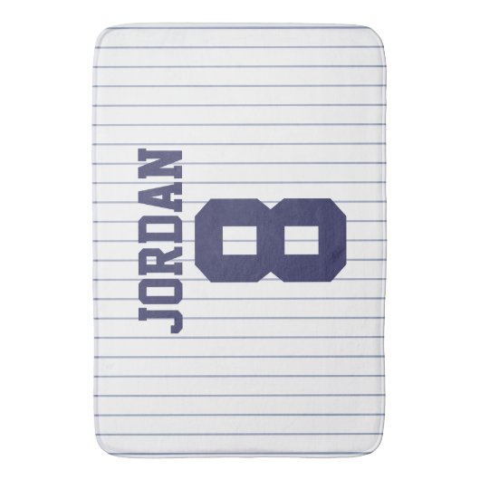 Baseball Jersey met aangepaste naam en nummer Badmat (Voorkant Verticaal)
