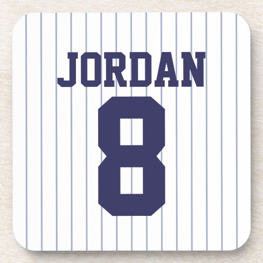 Baseball Jersey met aangepaste naam en nummer Bier Onderzetter (Voorkant)