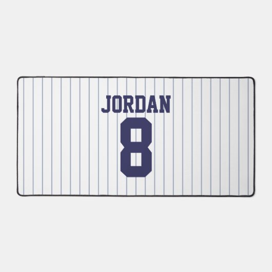 Baseball Jersey met aangepaste naam en nummer Bureaumat (Voorkant)