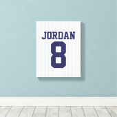 Baseball Jersey met aangepaste naam en nummer Canvas Afdruk (Insitu (Houten vloer))