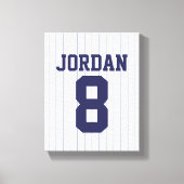 Baseball Jersey met aangepaste naam en nummer Canvas Afdruk (Voorkant)
