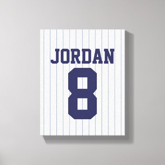 Baseball Jersey met aangepaste naam en nummer Canvas Afdruk (Voorkant)