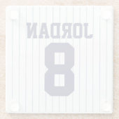 Baseball Jersey met aangepaste naam en nummer Glazen Onderzetter (Achterkant)