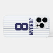 Baseball Jersey met aangepaste naam en nummer iPhone Hoesje (Achterkant horizontaal)