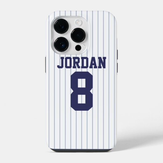 Baseball Jersey met aangepaste naam en nummer iPhone Hoesje (Achterkant)