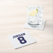 Baseball Jersey met aangepaste naam en nummer Kartonnen Onderzetters (Insitu)