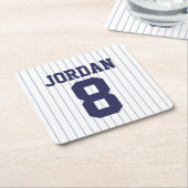 Baseball Jersey met aangepaste naam en nummer Kartonnen Onderzetters (Schuin)
