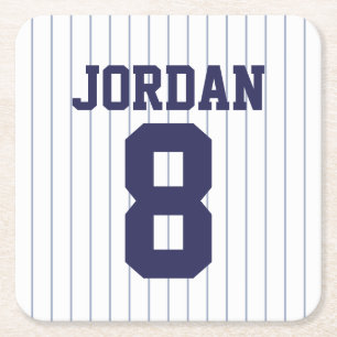 Baseball Jersey met aangepaste naam en nummer Kartonnen Onderzetters